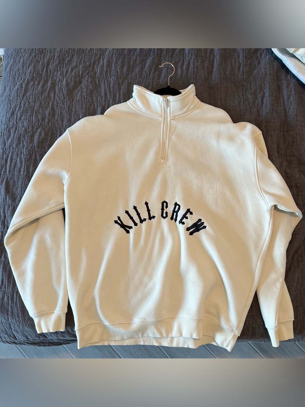 KILL CREW LUX QUARTER ZIP UP - CREAM / BLACK